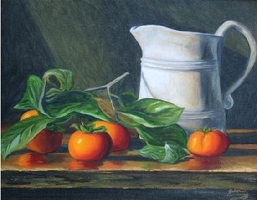 Persimmons and Pitcher